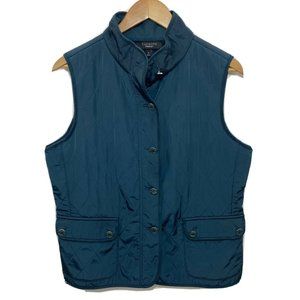 Talbots Women Medium Blue Fleece Lined Puffer Vest